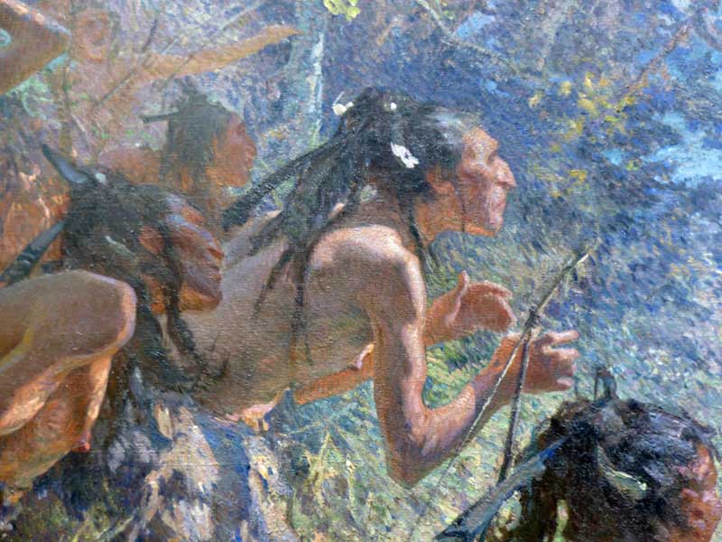 MNBAQ : Jacques Cartier rencontre les
Indiens à Stadacone, en 1535, par Marc-Aurèle
de-Foy-Suzor-Côté (1907) détail